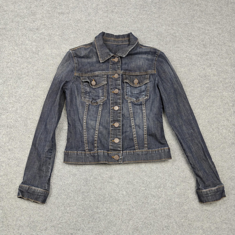 Kut From The Kloth Jacket Womens SP Blue Denim Helena Button Front Stretch Short